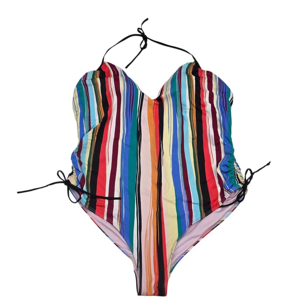 Swimsuits‎ For All Striped One Piece Bathing Suit Swimsuit Women's Plus Sz 24